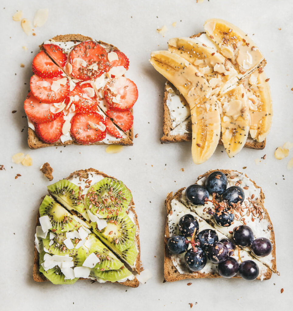 gluten-free toast recipes with peanut butter and fruit slices