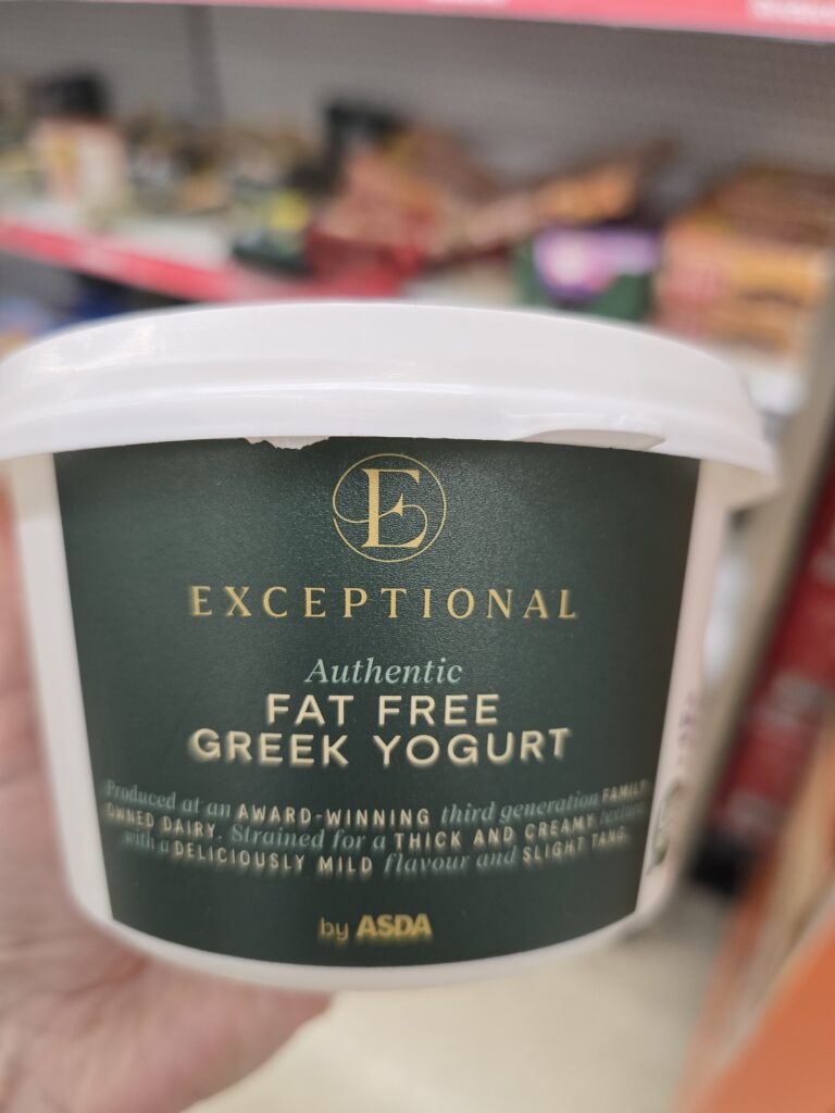 A pot of Greek yogurt form ASDA 