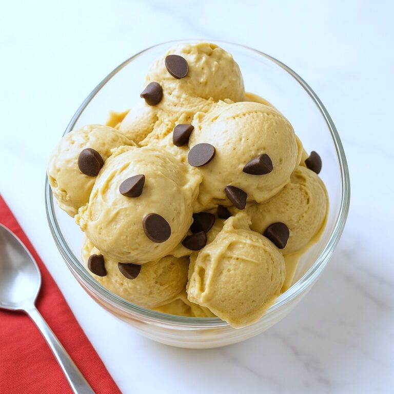 a glass bowl with homemade peanut-butter ice cream with banana