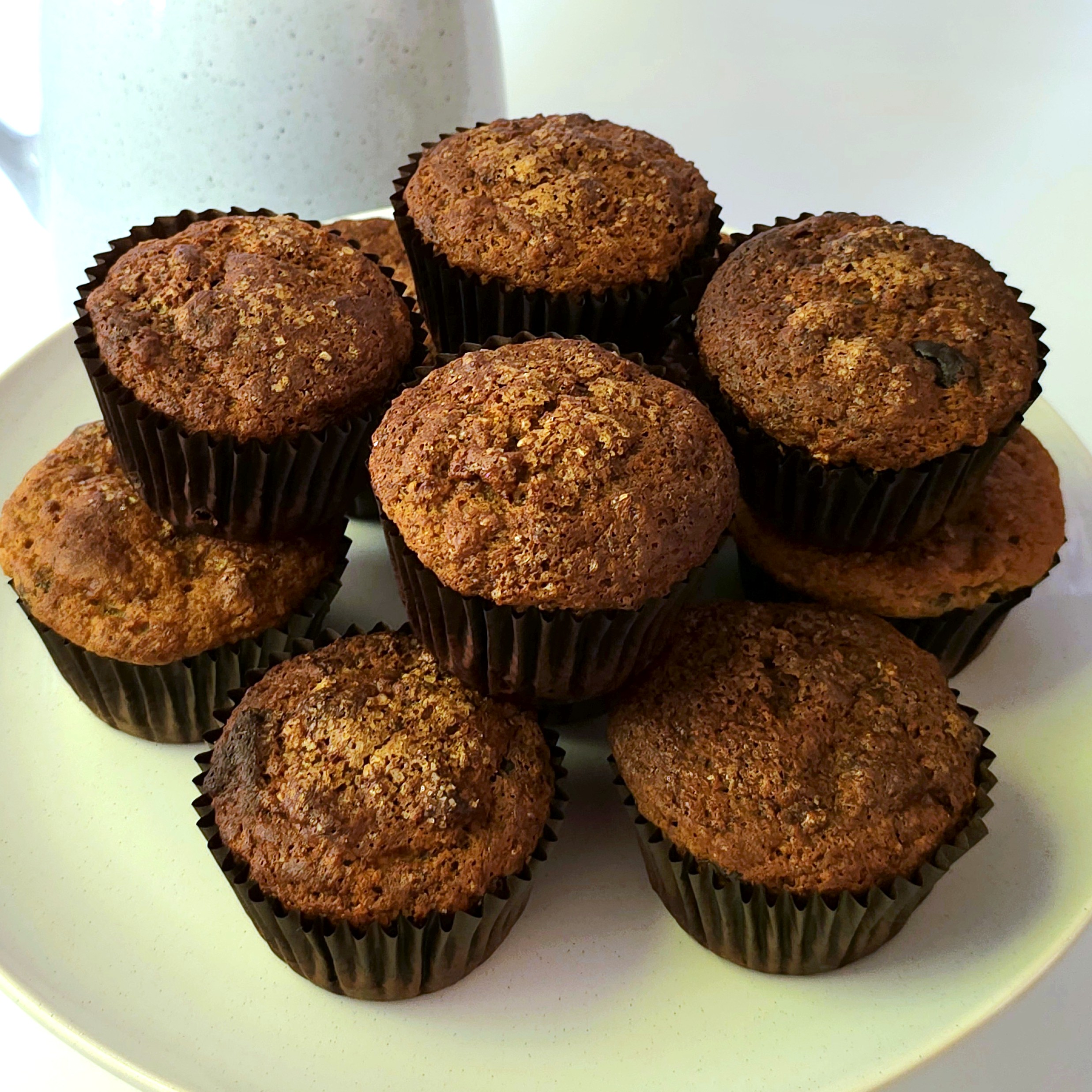 gluten-free banana muffins in a large white plate