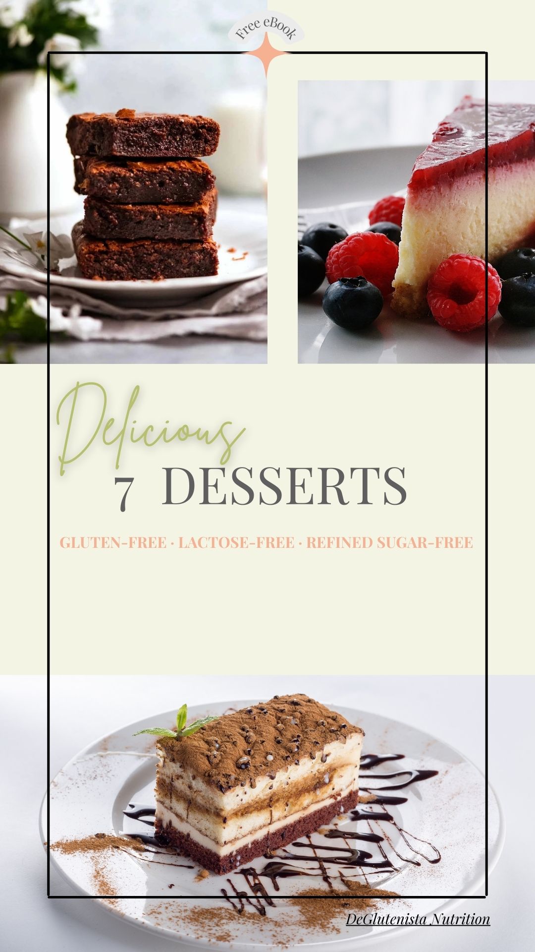 a cover of an eBook with 7 gluten-free desserts recipes