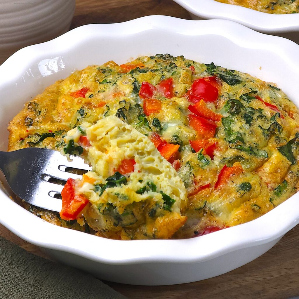 a close look of egg quiche bite 