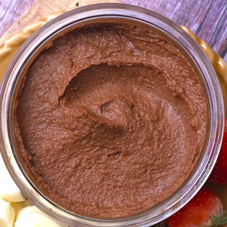 cocoa hummus in a jar