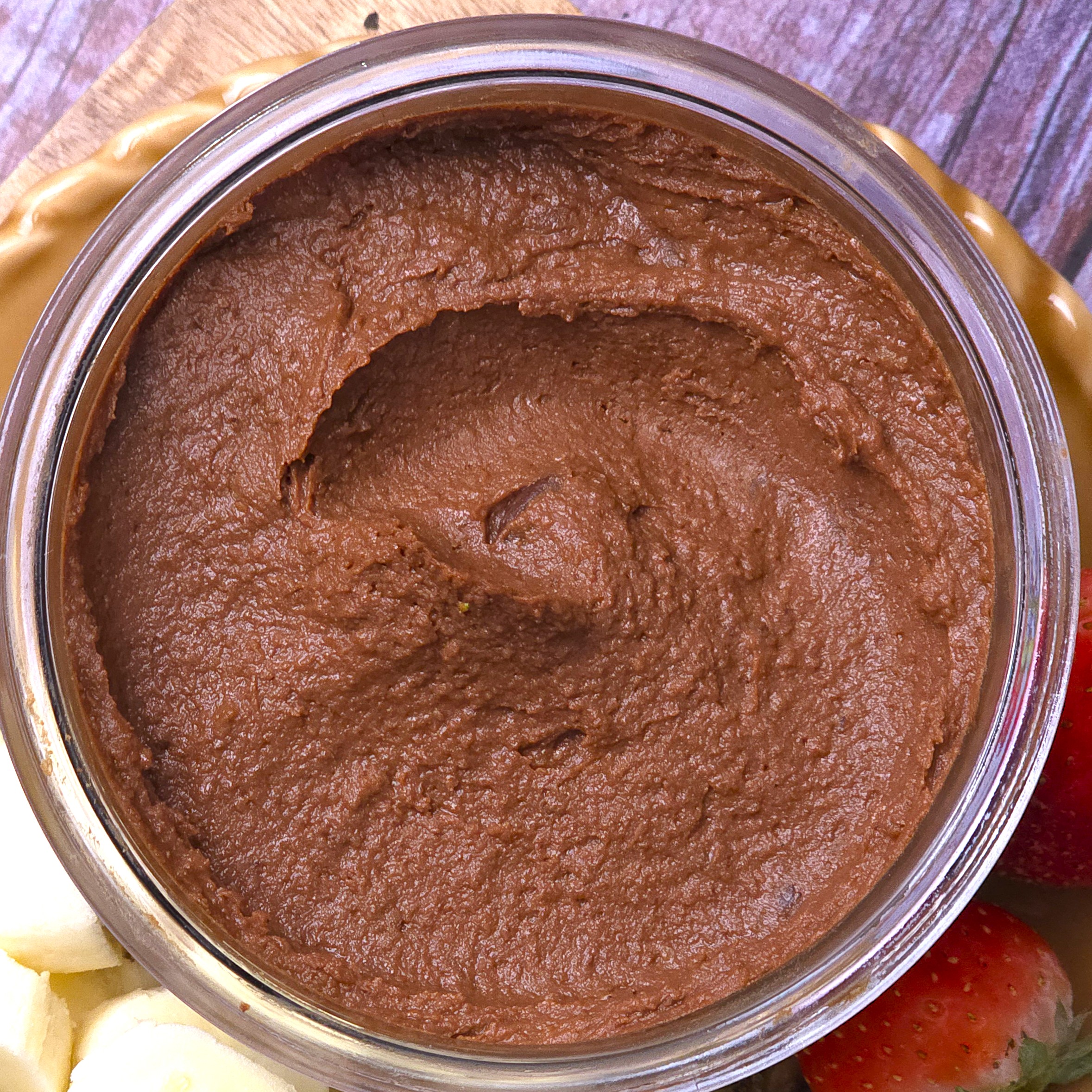 cocoa hummus in a jar