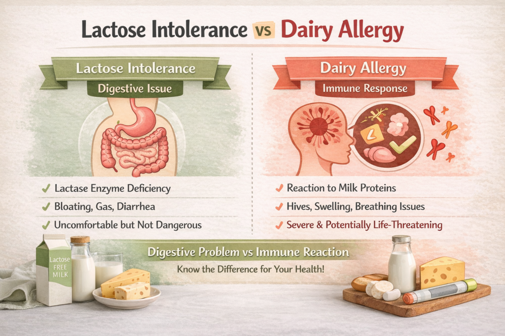 lactose intolerance vs dairy allergy poster