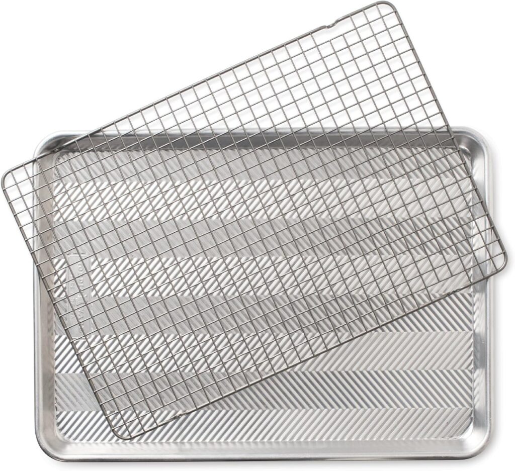large baking tray with oven safe grid